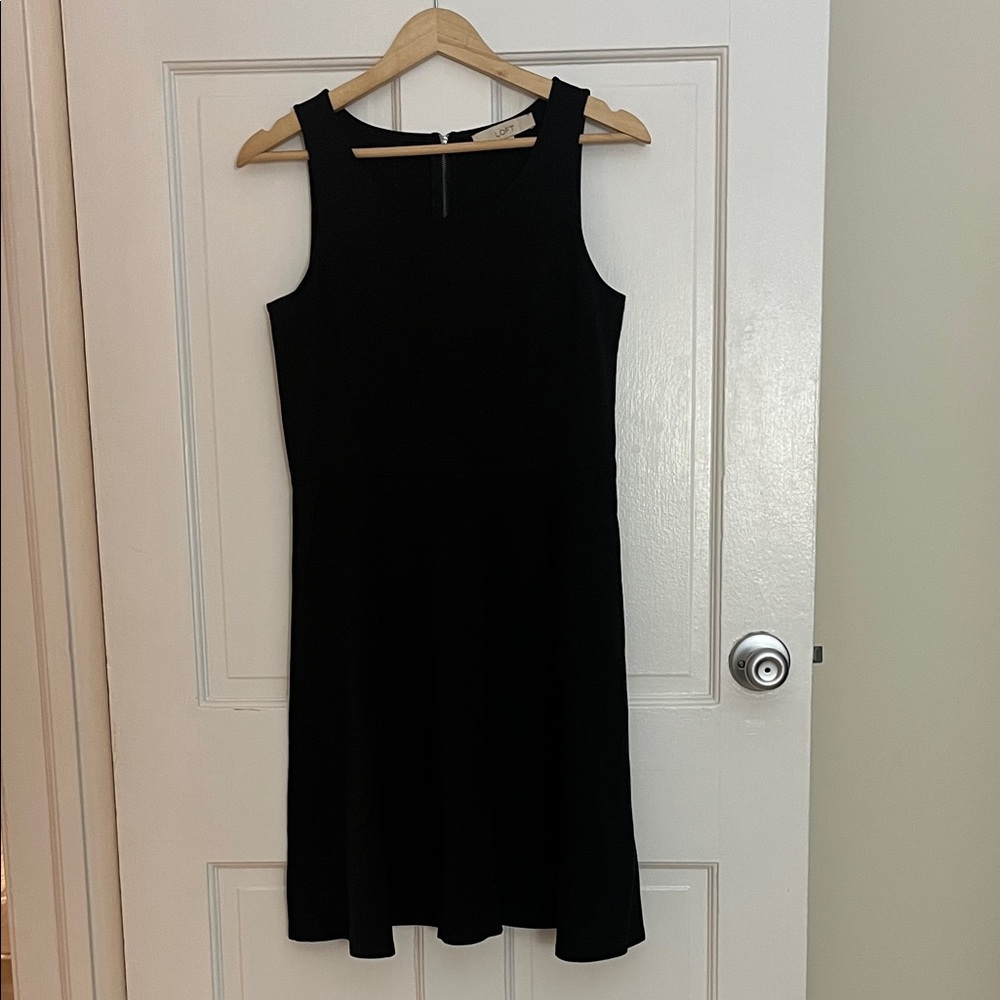 LOFT Classic Black Midi Dress